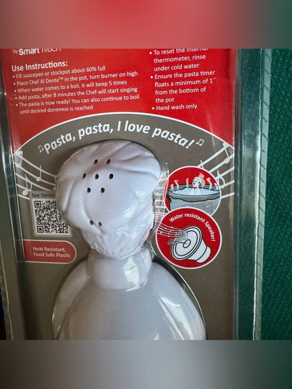 NWT Chef Al Dente Singing Pasta Timer